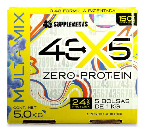 43 SUPPLEMENTS ZERO PROTEIN 5KG / 155 SERVICIOS